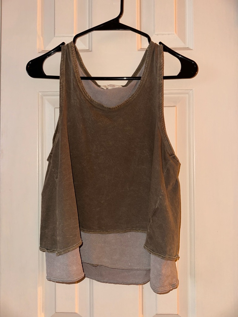 Sun & Shadow Olive Layered Sleeveless Tank